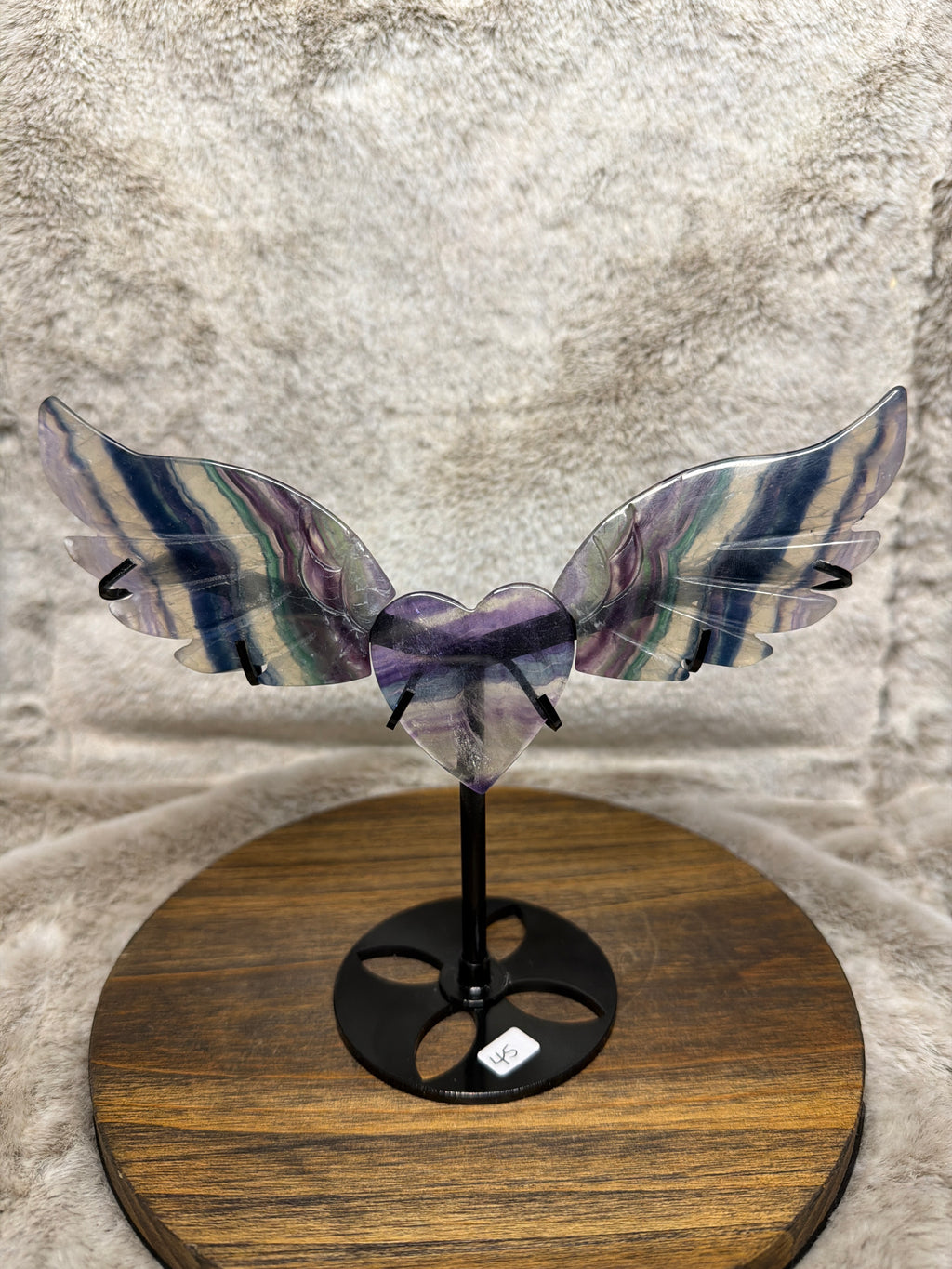 Rainbow Fluorite Heart Wings
