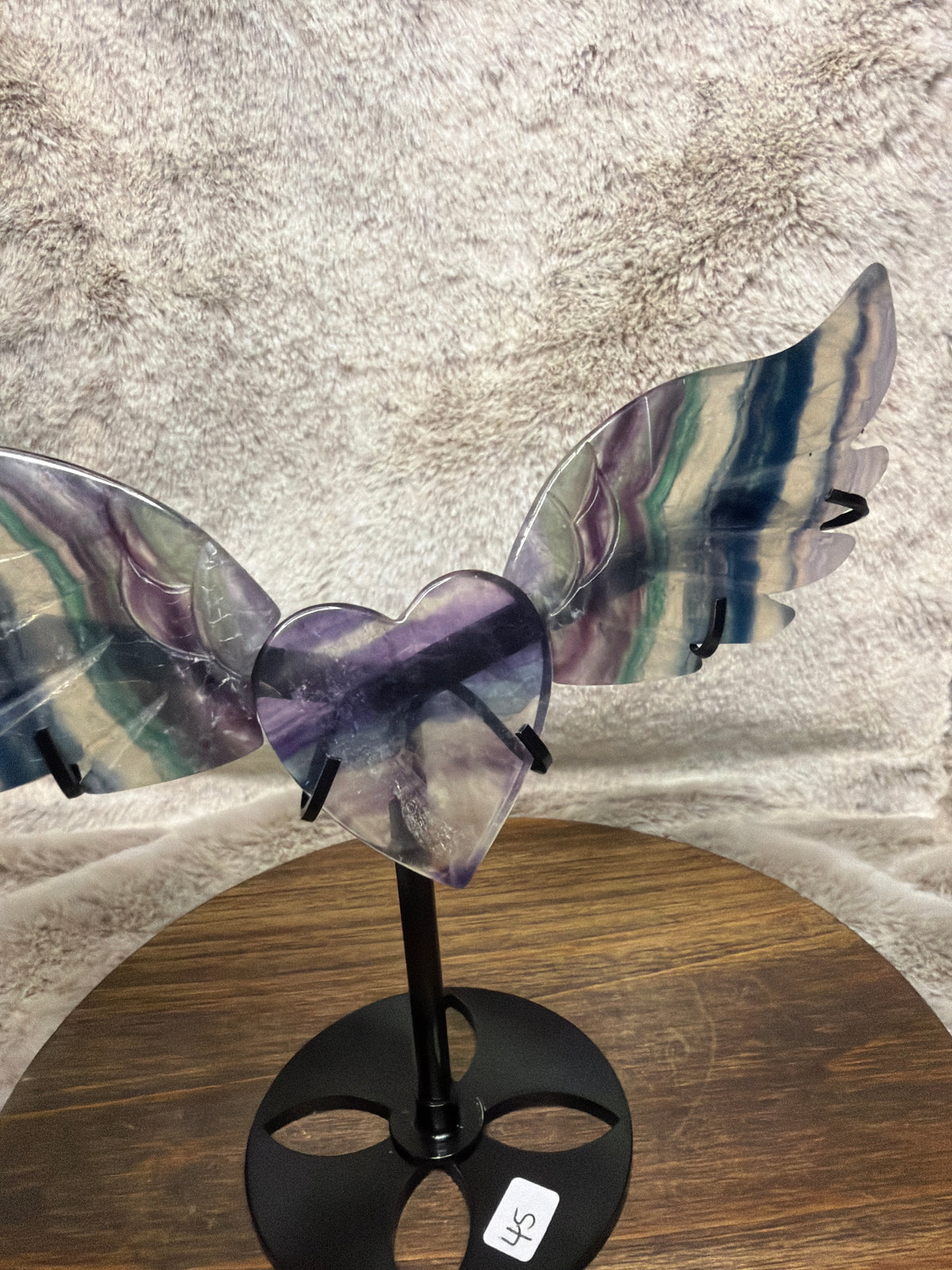Rainbow Fluorite Heart Wings